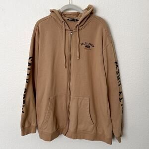 [Salty Crew] Sandstone Long Sleeve Surf Club Zip Fleece Hoody Sweatshirt Sz XXL